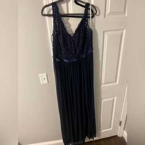 David’s Bridal Lace/Chiffon Dress - Marine